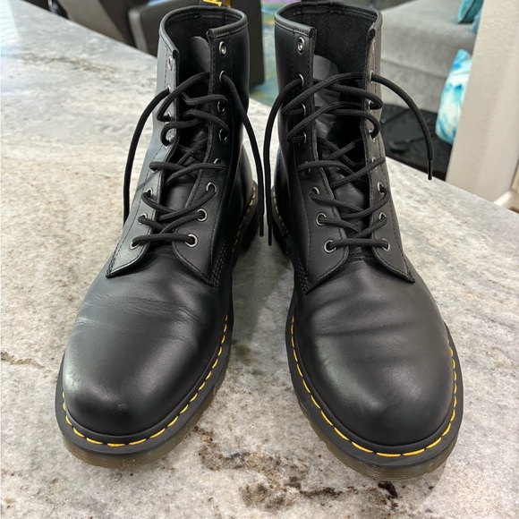 Dr. Martens AirWair Black Leather Cushion Sole Boots - Picture 8 of 16